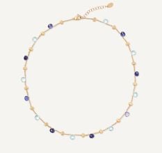 Gemstone Beaded Marco Bicego Necklace with Iolite, Amethyst and Blue Topaz